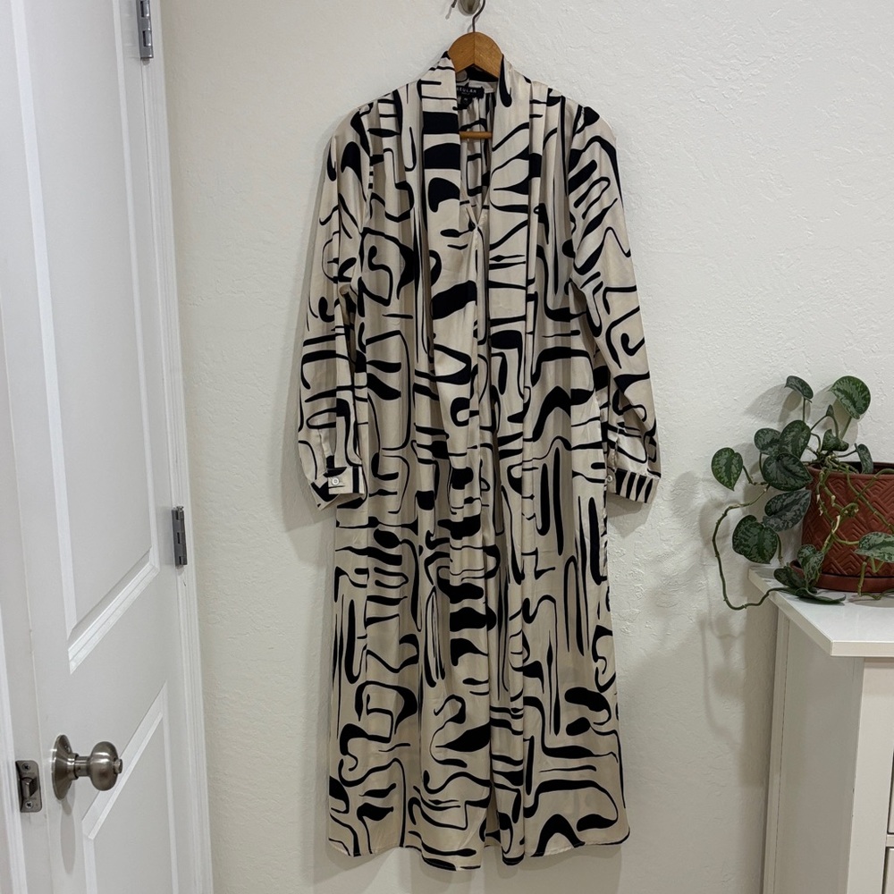 Beulah Black and Cream Patterned Dress